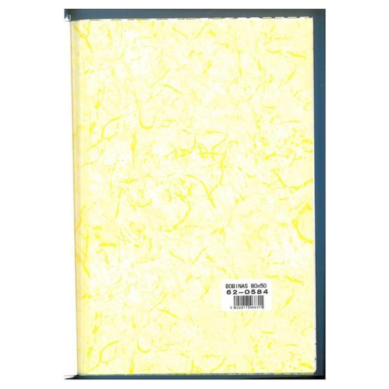 PAPEL CELOFAN CINSA 0,8*50M 35 MICRAS PATRON NEBULOSA AMARILLO ^