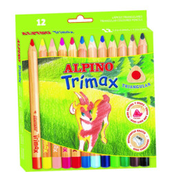 LAPICEROS COLOR GRUESOS CJ.12u. TRIMAX MINA 5,4MM ALPINO