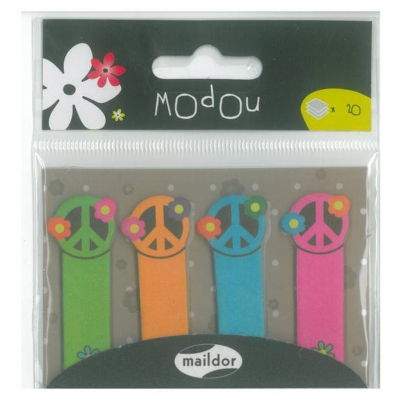 BANDERITA MAILDOR 12*45MM 4 COLORES PP SIMBOLO PAZ 60643 ^