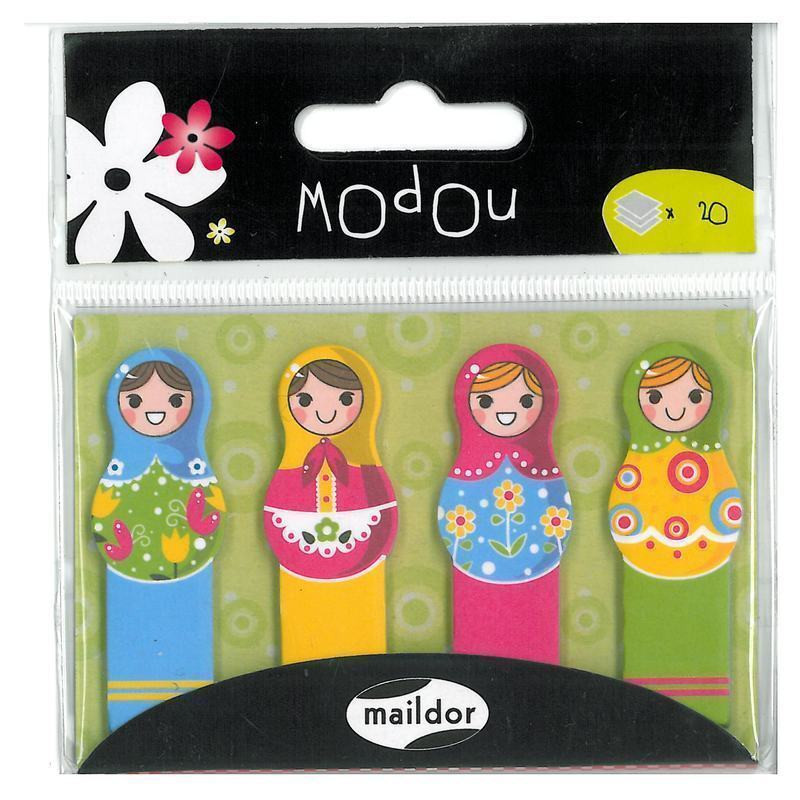 BANDERITA MAILDOR 12*45MM 4 COLORES PP MATRIOSKAS 60654 ^