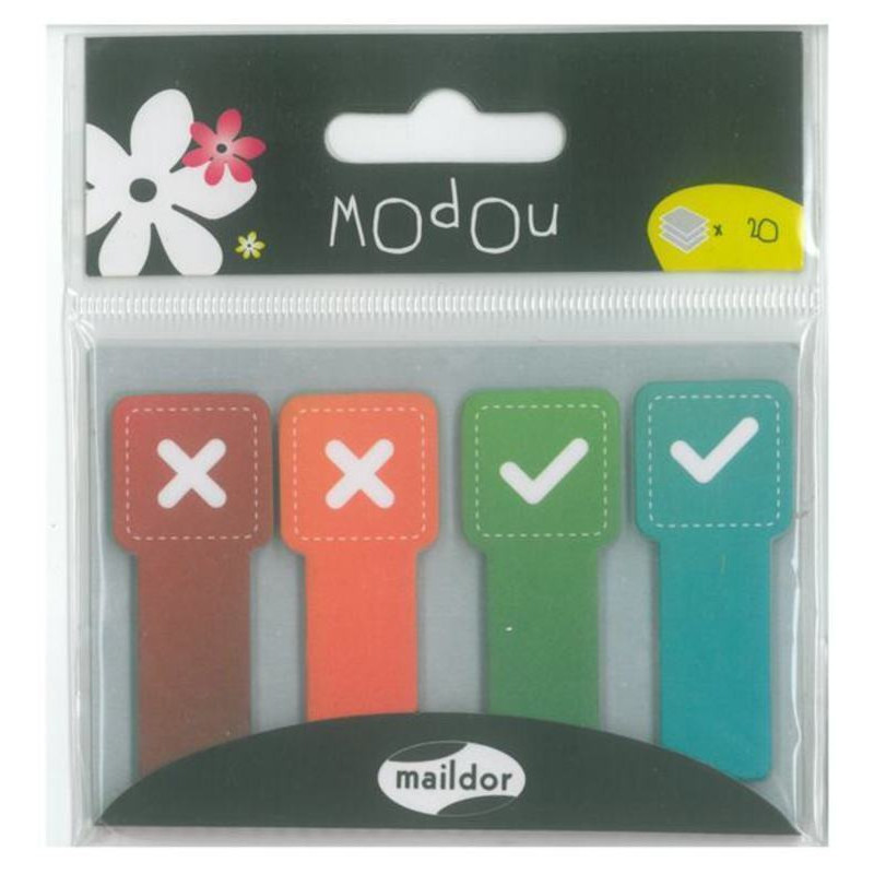 BANDERITA MAILDOR 12*45MM 4 COLORES PP CHECK ERROR 60655 ^