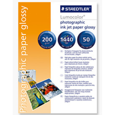 PAPEL STAEDTLER FOTO BRILLO 180G 50H 649 FG A4F