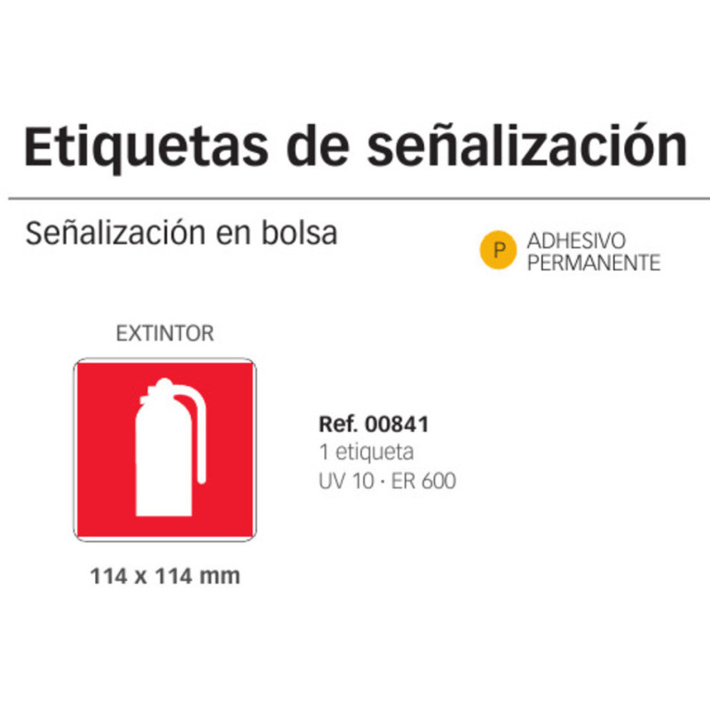 LETRERO APLI SEÑALIZACION ADHESIVO EXTINTOR 841