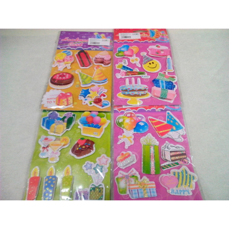 STICKERS ADHESIVOS WG C/PURPURINA SET 6 MOD 48620