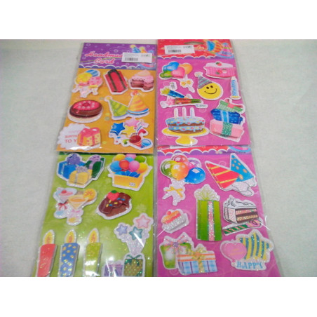 STICKERS ADHESIVOS WG C/PURPURINA SET 6 MOD 48620