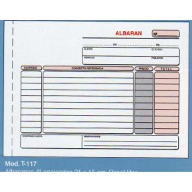 TAL. LOAN ALBARANES T-119 4º DUPLICADO APDO PTE 10U