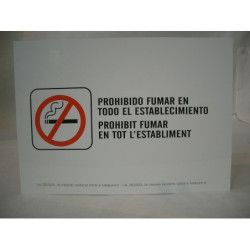 LETRERO PVC 21*30 PROHIBIDO FUMAR  MOD.41 OFICIAL ^