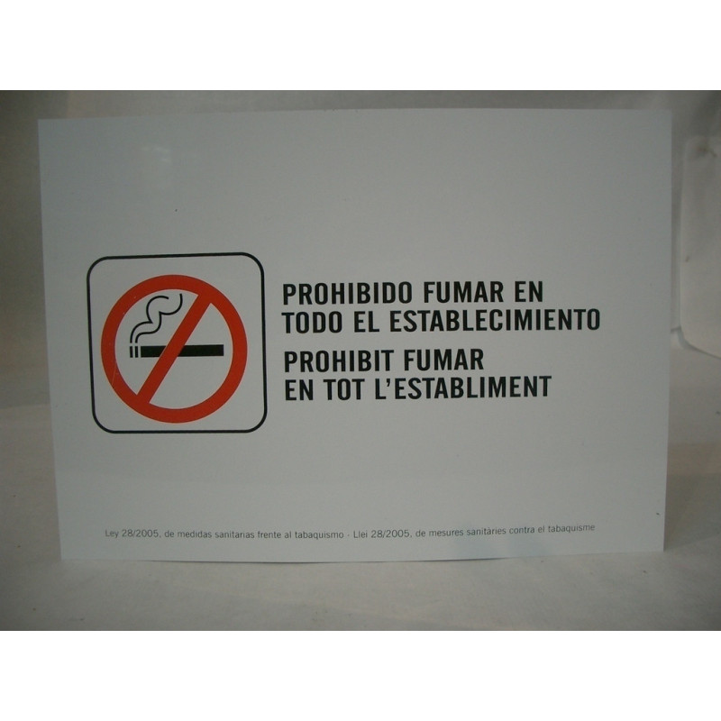 LETRERO PVC 21*30 PROHIBIDO FUMAR  MOD.41 OFICIAL ^
