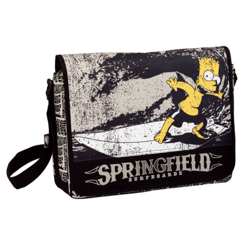 MOCHILA SAFTA 11 SIMPSONS JUST SURF BANDOLERA 40CM 611108346 ^