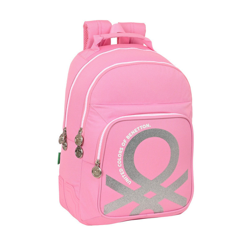 MOCHILA DOBLE ADAPTABLE BENETTON "FLAMINGO PINK" 612252773 42*32 SAFTA22