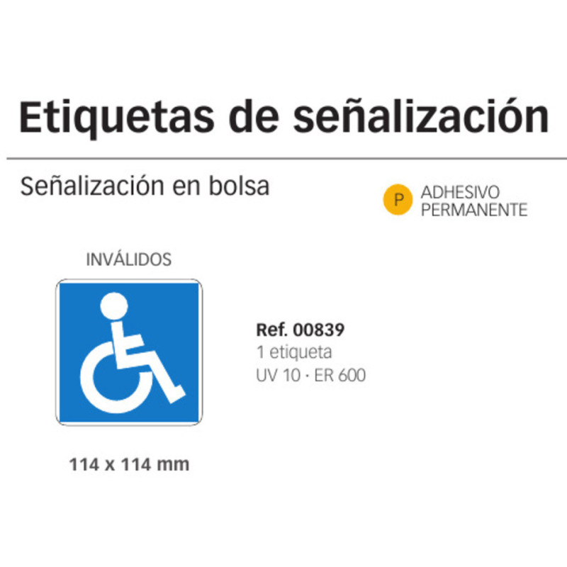 LETRERO APLI SEÑALIZACION ADHESIVO DISCAPACITADOS 839