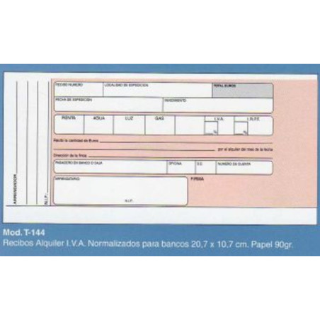 TAL. LOAN RECIBOS T-144 ALQUILER NORMALIZADO PTE 5U