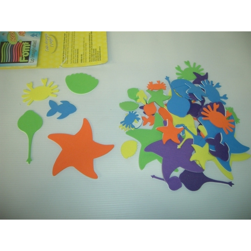 FIGURAS EVA 2MM ADHESIVAS ANIMALES MAR F1103-099 ^