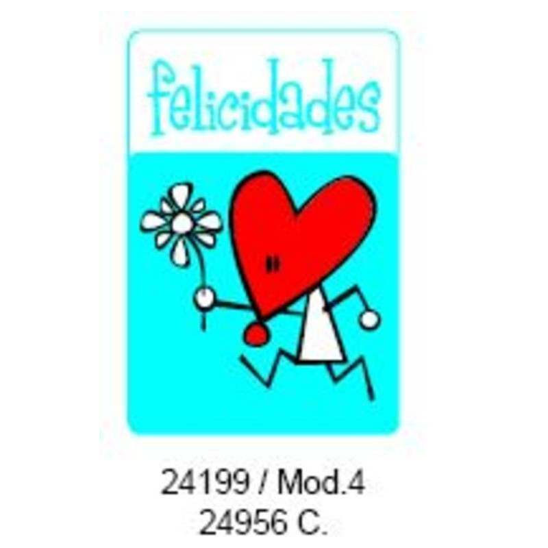 ETIQUETAS FELICIDADES ARGU METALIZADAS CORAZON 250U. MOD  4 ^