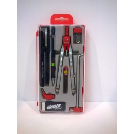 JUEGO COMPAS LEBER BIGOTERA MICROMETRICA RAPIDA C/9 PIEZAS 28.282 ^