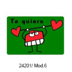 ETIQUETAS FELICIDADES ARGU METALIZADAS TE QUIERO 250U. MOD 6 ^