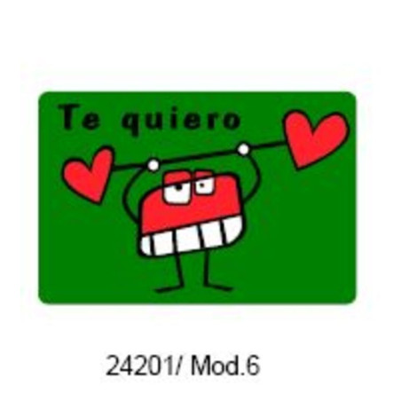 ETIQUETAS FELICIDADES ARGU METALIZADAS TE QUIERO 250U. MOD 6 ^