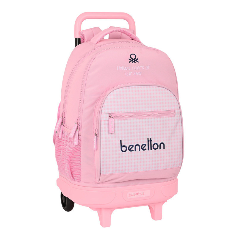MOCHILA GDE. C/RUEDAS COMPACT EXTRAIBLE BENETTON "VICHY" SAFTA23 ENERO 612253918