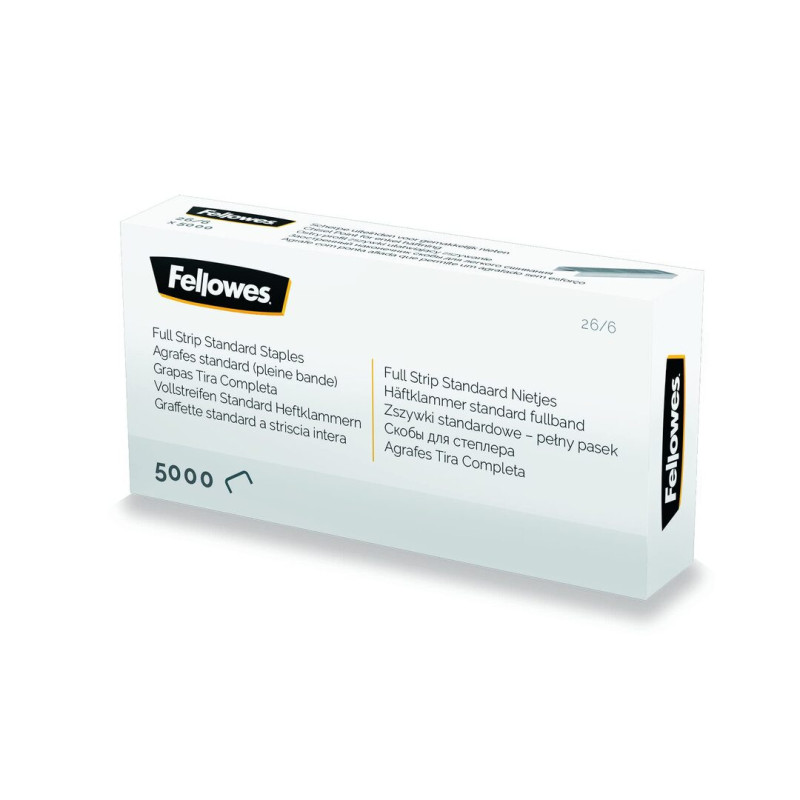 GRAPAS FELLOWES PLATEADAS FULL STRIP 26/6 CAJITA 5000 GRAPAS 412202