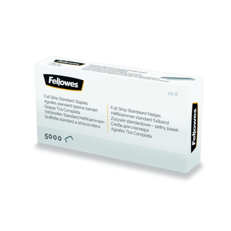 GRAPAS FELLOWES PLATEADAS FULL STRIP 26/6 CAJITA 5000 GRAPAS 412202