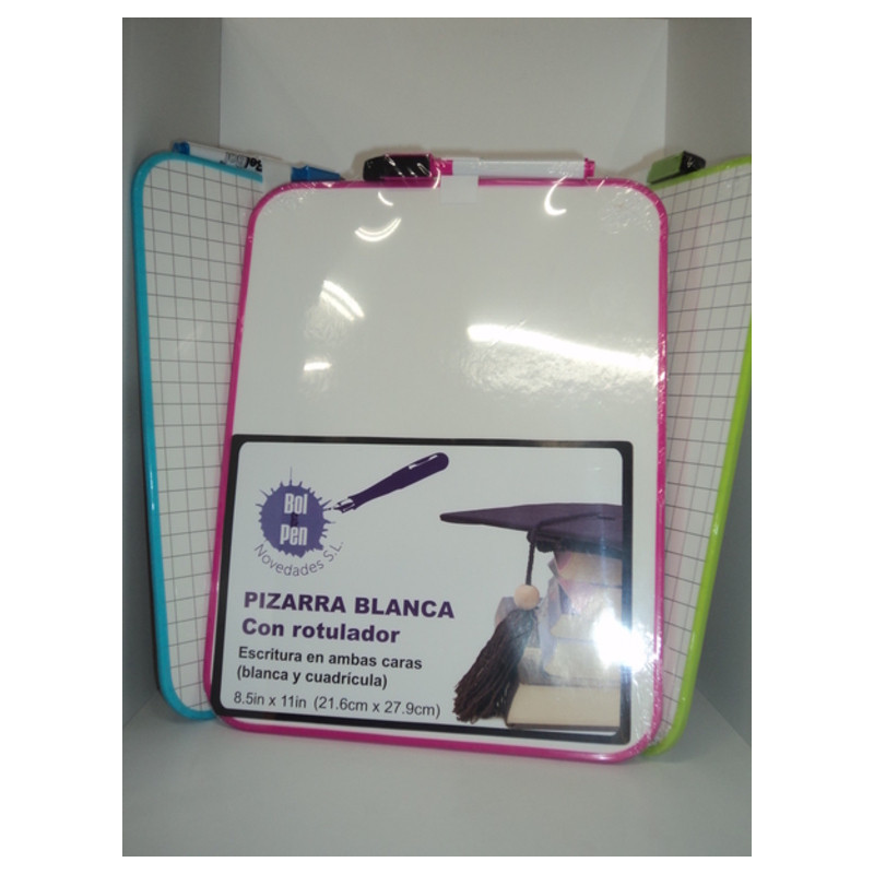 PIZARRA BLANCA LEBER 21,6*27,9CM C/ROTULADOR DOBLE CARA 10.306