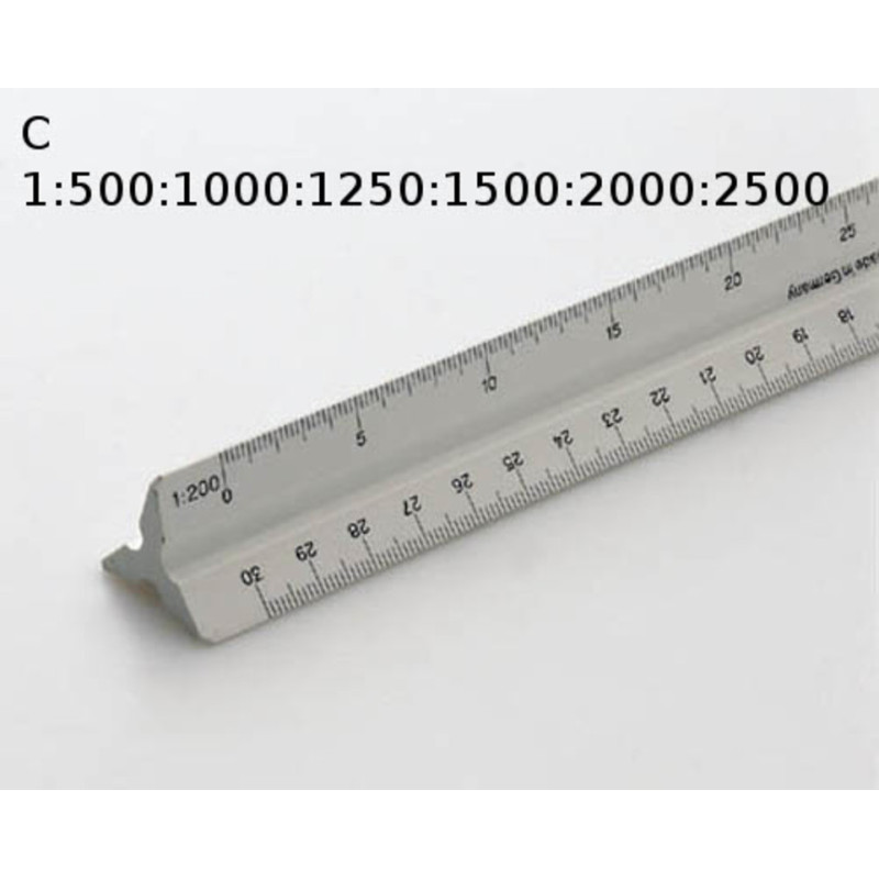 ESCALIMETRO TRIANGULAR 30 CM FABER 153-C 1:500/1000/1250/1500/2000/2500