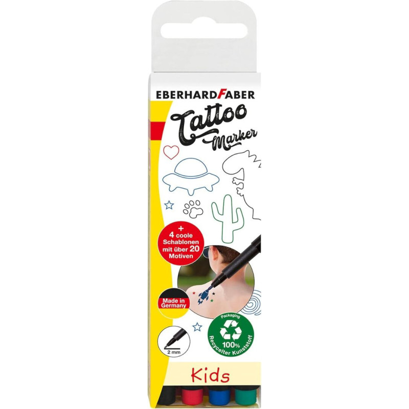 MARCADOR TATUAJE EBERHARD FABER KIDS 4 COLORES 559504