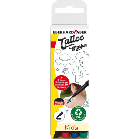 MARCADOR TATUAJE EBERHARD FABER KIDS 4 COLORES 559504