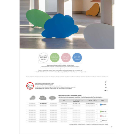 PIZARRA SKIN SHAPE "CLOUD" 75*115 - AZUL RAL630 ROCADA 6450-630