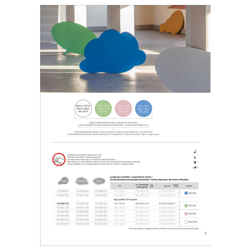 PIZARRA SKIN SHAPE "IDEA" 75*115 - VERDE RAL230 ROCADA 6460-230