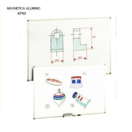 PIZARRA MAGNETICA BLANCA FAIBO MARCO ALUMINIO 45*60 840-1