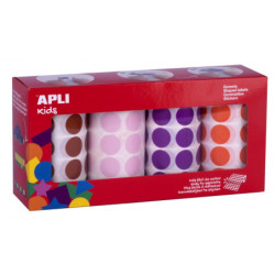 PACK 4 ROLLOS GOMETS REDONDOS 20MM MA/RS/LIL/NJ 7080U APLI 14081