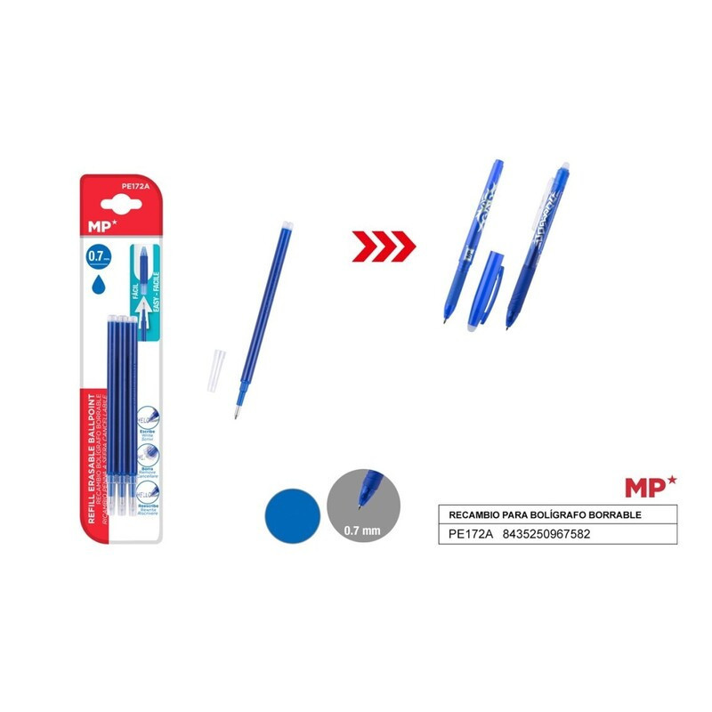 RECAMBIO BOLIGRAFO BORRABLE AZUL MADRID PAPEL PE172A
