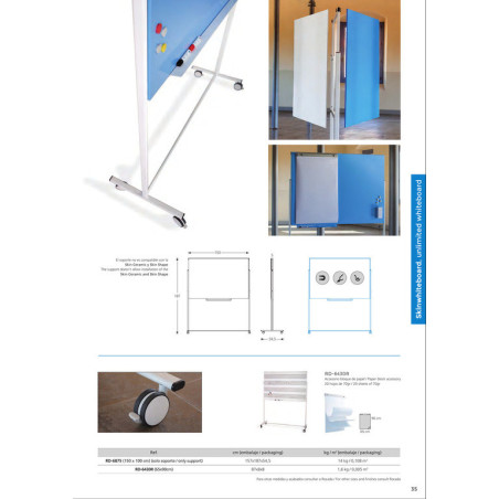 PIZARRA SOPORTE MOVIL PARA SKINWHITEBOARD DE LARGO 150CM ROCADA 6875
