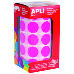 GOMETS REDONDOS 20MM FUCSIA ROLLO 1770 UDS APLI 16721