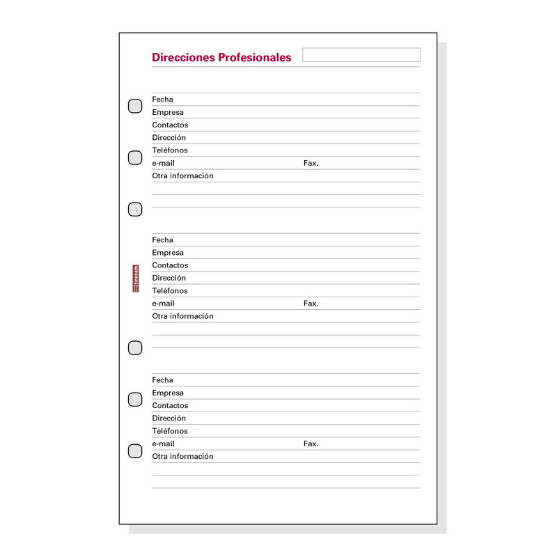 AGENDA RECAMBIO FINOCAM OPEN 500 DIRECCION PROFESIONAL R551