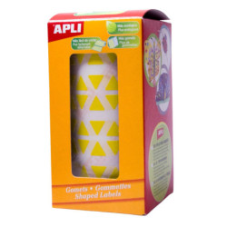 GOMETS TRIANGULARES 20x20x20MM AMARILLO ROLLO 2596u. APLI 4867