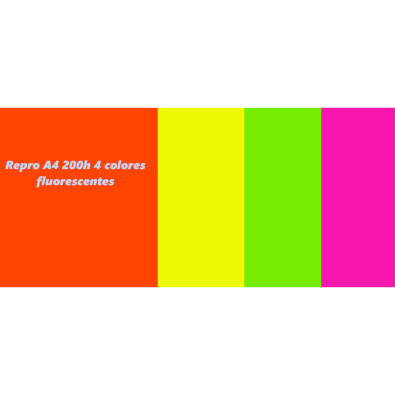 PAQUETE REPRO A-4 80G 4COL FLUORESCENTES PTE 200H