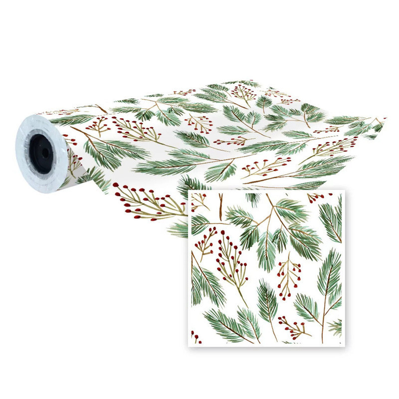 PAPEL REGALO EUROPRICE ROLLO NAVIDAD 62CM HOJA ACEBO IG3081