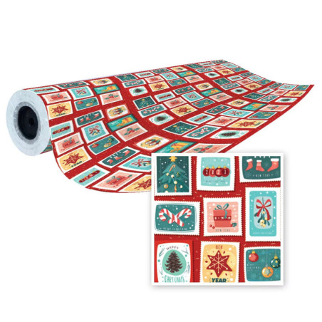 PAPEL REGALO EUROPRICE ROLLO 62CM NAVIDAD SELLOS IG5986