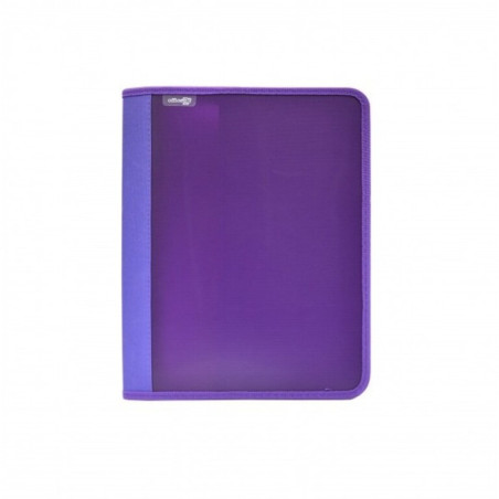 CARPETA 4A 25 CREMALLERA OFFICEBOX PP BORDE TELA SUPRA MORADO UNIDAD 574
