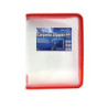 CARPETA A-4 OFFICE BOX ZIPPER TRANSPARENTE CREMALLERA 57546 BORDE ROJO UNIDAD