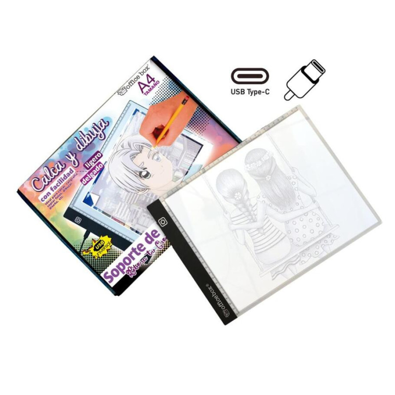 SOPORTE DE LED A4 "CALCA Y DIBUJA" OFFICEBOX LUMINOSO USB 79400
