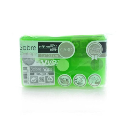 DOSSIER VELCRO OFFICEBOX 6,2*10,5 VERDE BOLSA 10U 90636