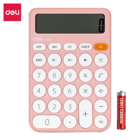 CALCULADORA SOBREMESA DELI COLORES NORDICOS ROSA M124