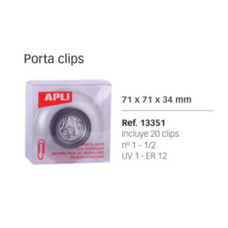 PORTACLIPS APLI REDONDO IMAN MINI 13351