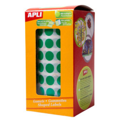 GOMETS REDONDOS 10,5MM VERDE ROLLO 4720u. APLI 4854