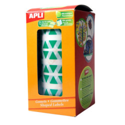 GOMETS TRIANGULARES 10,5x10,5x10,5MM VERDE ROLLO 6136u. APLI 4866