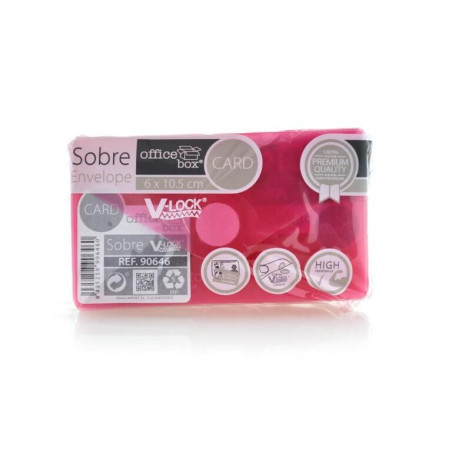 DOSSIER VELCRO OFFICEBOX 6,2*10,5 ROJO BOLSA 10U 90646