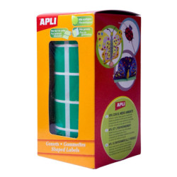 GOMETS CUADRADOS 20x20MM VERDE ROLLO 1770u. APLI 4878